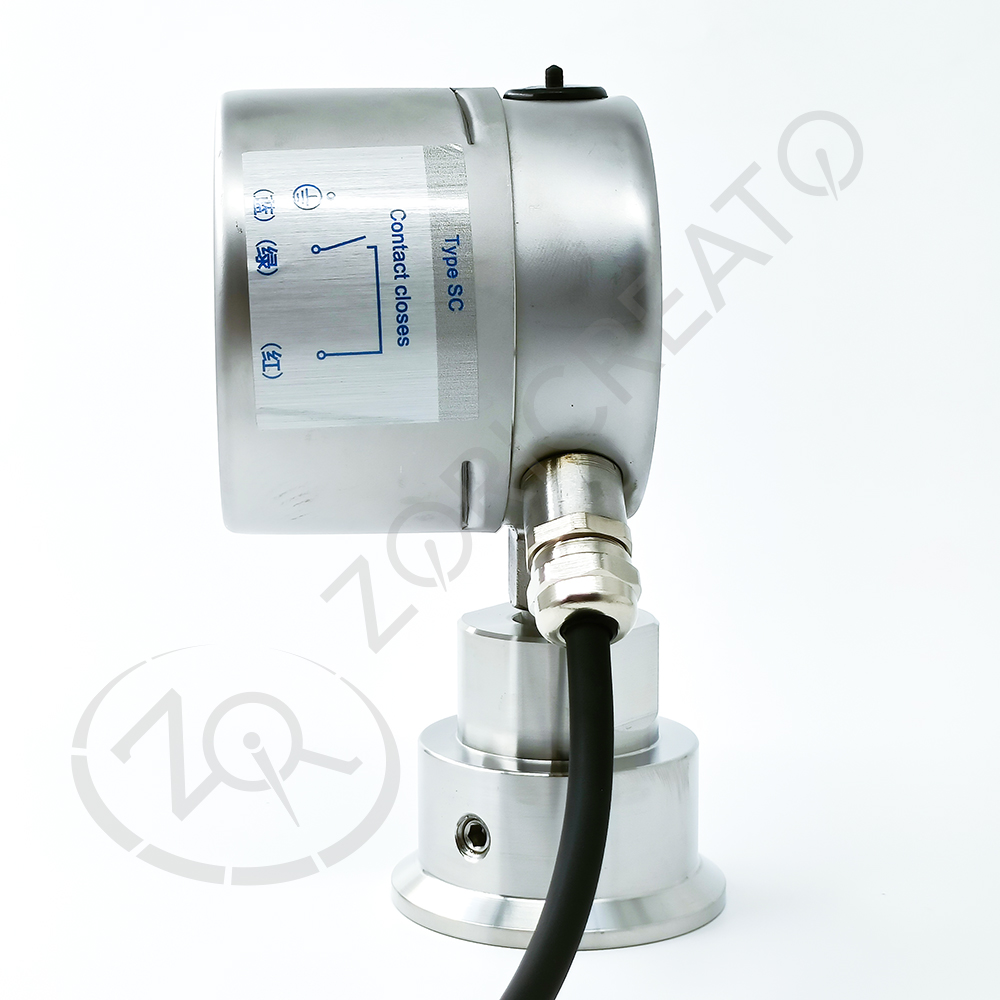 PECCRM-063F6型不锈钢卫生型电接点隔膜压力表