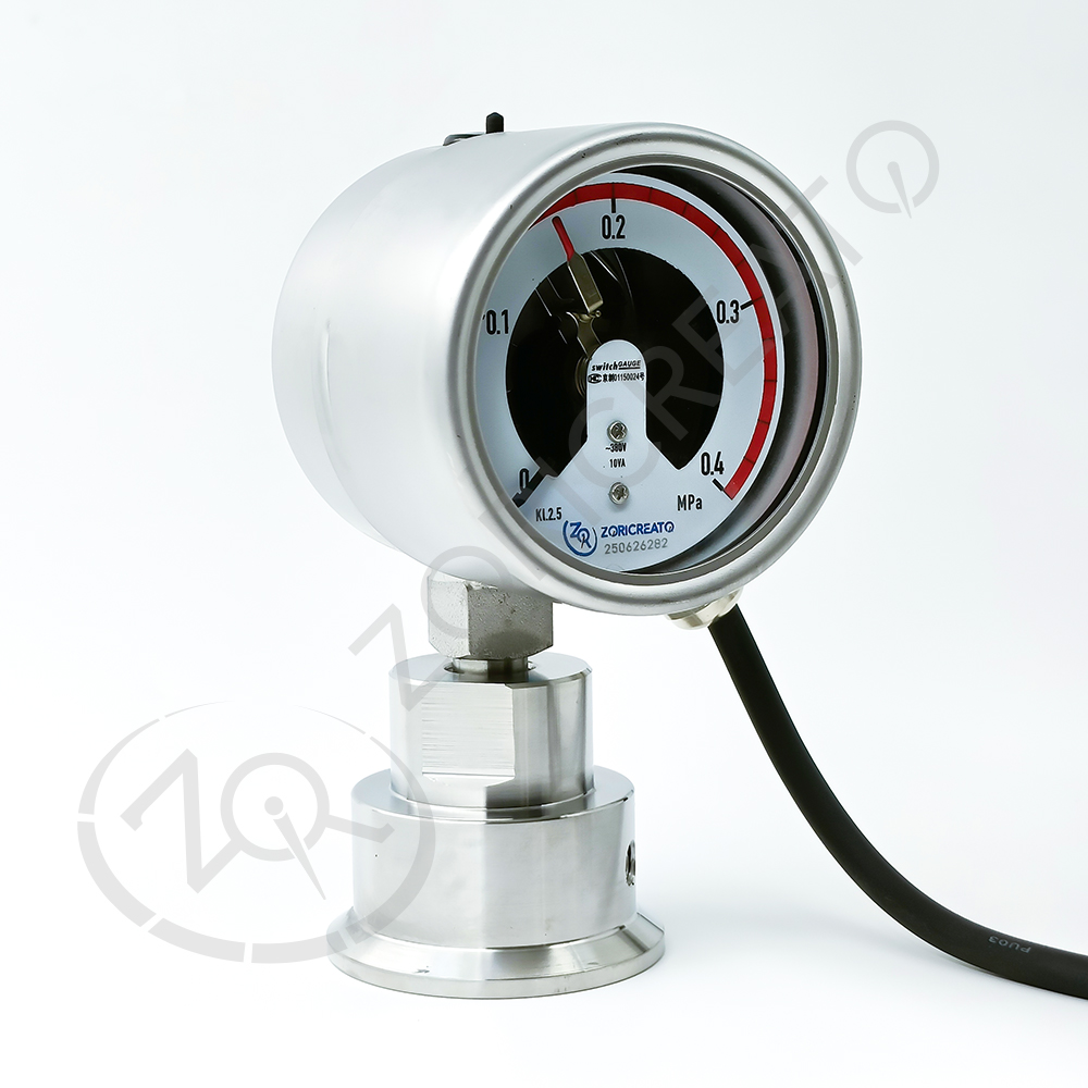 PECCRM-063F6型不锈钢卫生型电接点隔膜压力表